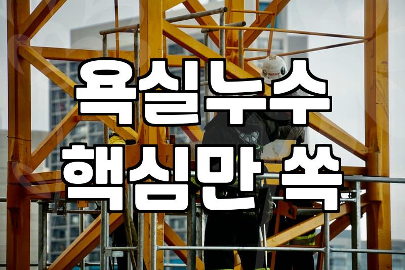 화장실방수공사비용 항목별 산정 기준과 실제 견적 범위