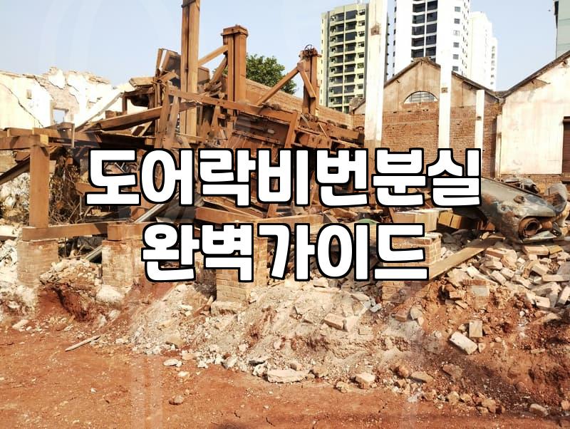 현관문 도어락 비밀번호 분실했을 때 대처 방법과 교체 비용 기준